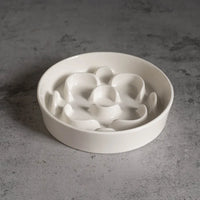 Elevated Ceramic Slow Feeder Bowl for Dogs Cats, Anti-Choking Maze Bowl with Iron Stand, Non-Slip Pet Food Bowl